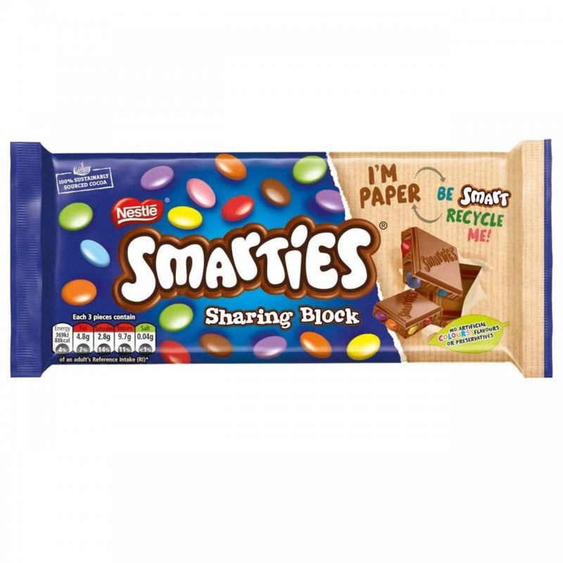 Smarties Sharing Block σοκολάτα (100gr)