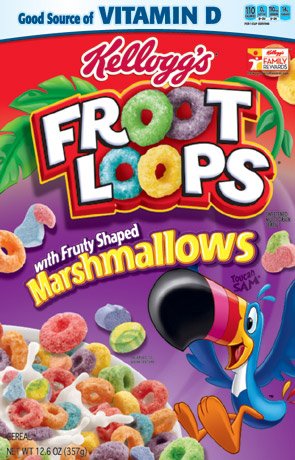 Kellogg’s Froot Loops with fruit shaped marshmallows