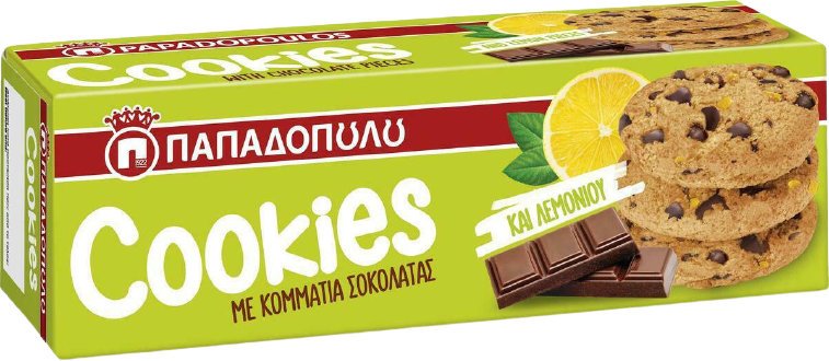 Cookies with pieces of lemon and chocolate 180g