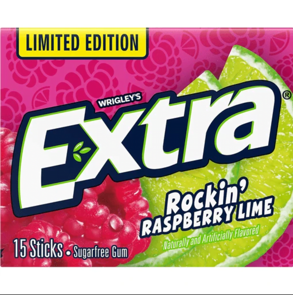 Wrigley’s Extra Rockin’ Raspberry Lime 40g