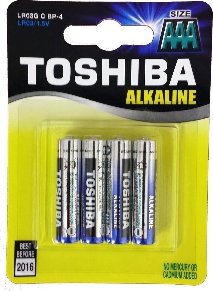 Toshiba Alkaline AAA Alkaline Batteries (4mAh) – (LR03GCNN)