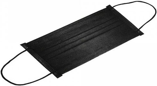 Face Cover Stay Safe & Protected Μάσκα Προστασίας Μιας Χρήσης Χειρουργική Τύπου II Μαύρο (10τμχ)