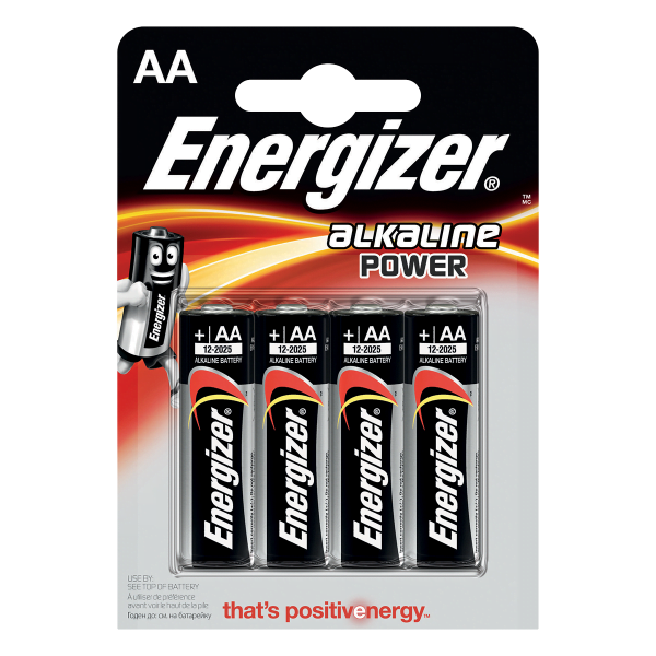 Energizer Alkalic AA Batteries (4 Pieces)
