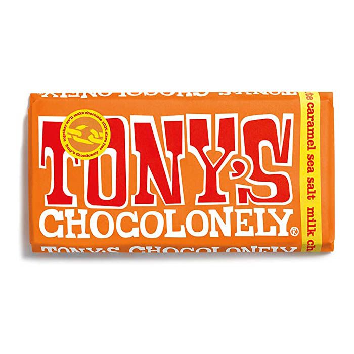 Tony’s Chocolonely Milk Chocolate Caramel & Sea Salt – Chocolate Milk with Caramel and Seafood Salt
