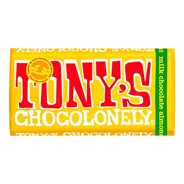 Tony’s Chocolonely Chocolate Almond Honey Nougat – Chocolate Milk Nougat with Carameled Amygdala 180g (Recording)