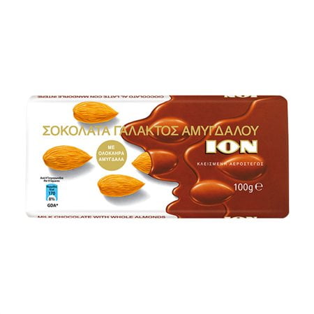 ION Σοκολάτα Γάλακτος με Ολόκληρα Αμύγδαλα (100gr)