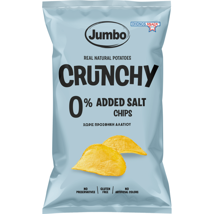 Ohonos Snack – Jumbo Crunchy Chips Χωρίς Αλάτι & Χωρίς Γλουτένη (90gr)