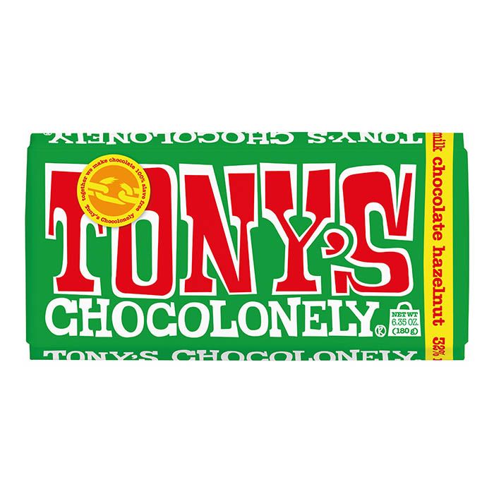 Tony’s Chocolonely Σοκολάτα Γάλακτος Φουντούκι (180gr)