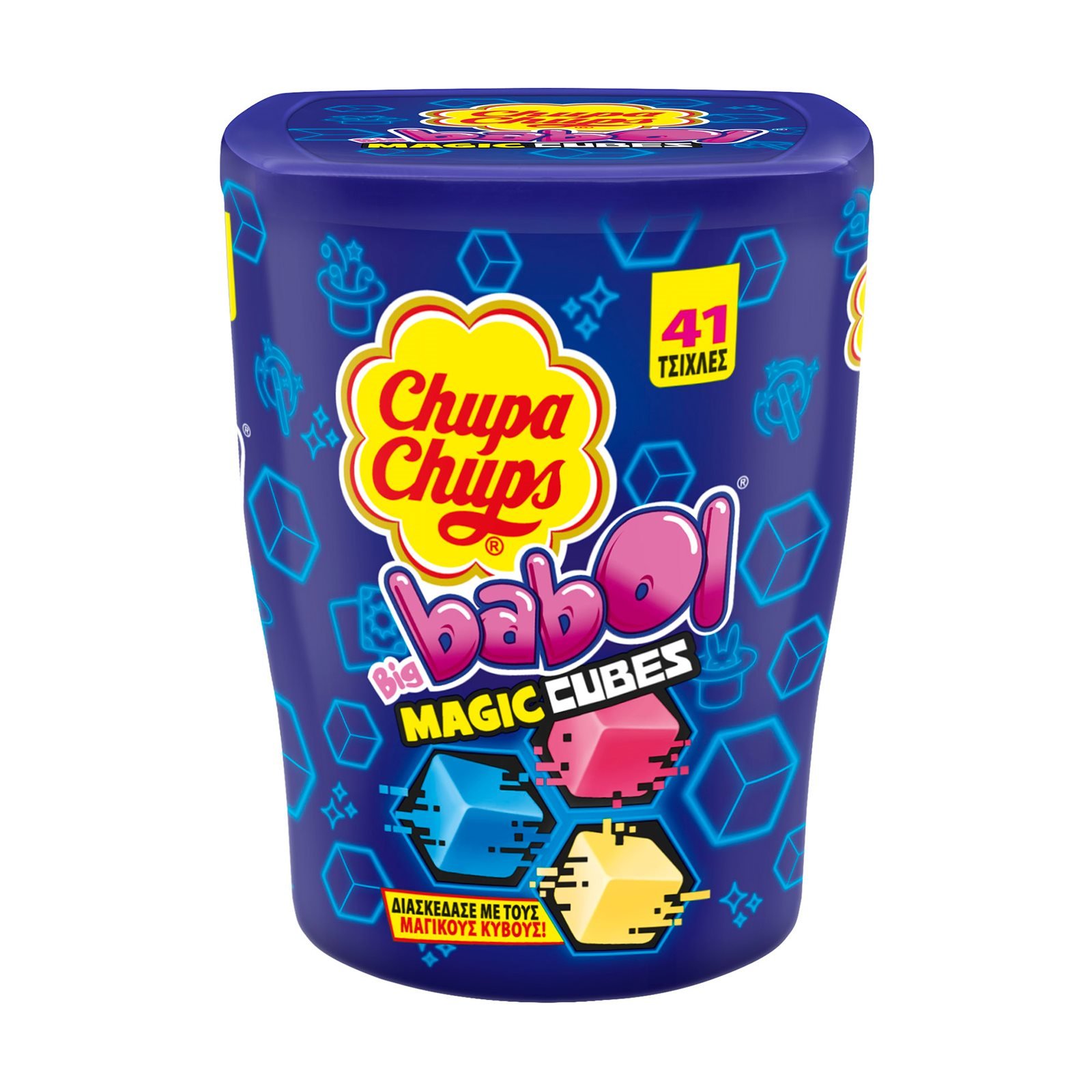 Chupa Chups Big Babol Τσίχλες Magic Cubes Με Γεύση Φρούτων (86gr)