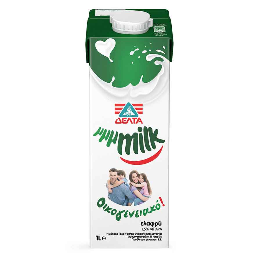 Δέλτα Μμμmilk Οικογενειακό Γάλα ελαφρύ 1,5% λιπαρά (1lt)