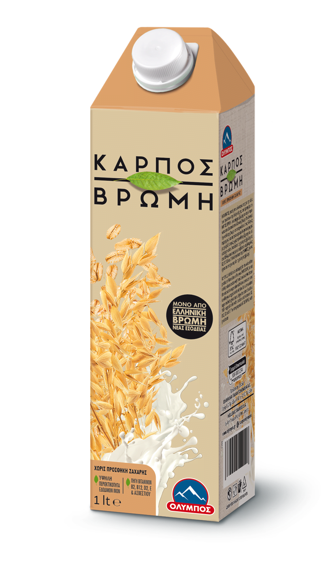 Όλυμπος Καρπός Βρώμης Ρόφημα Φυτικό Vegan Χωρίς λακτόζη (1lt)