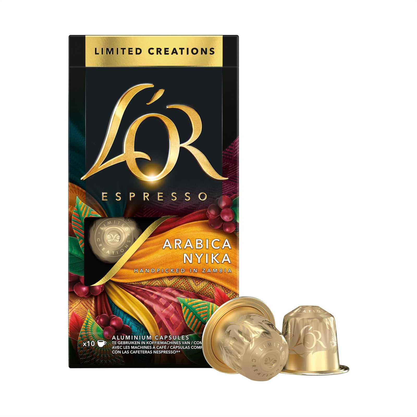 L’OR Coffee Espresso Arabica Nyika Limited Creations in Capsules compatible with Nespresso Machine 10×5,2g