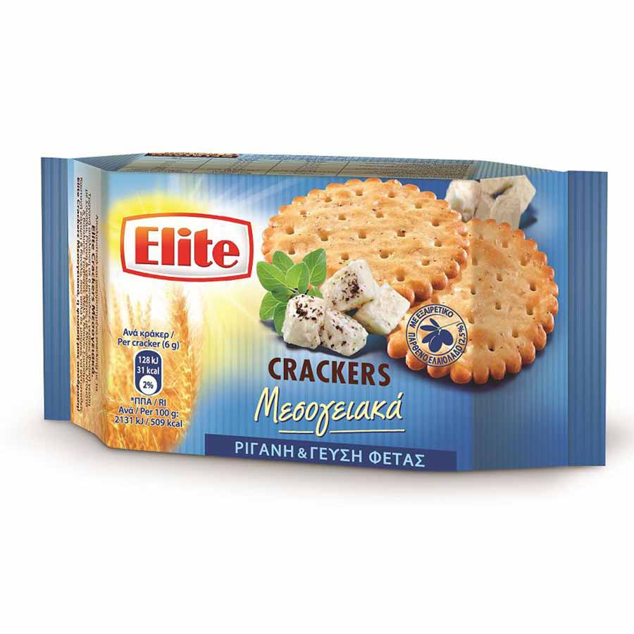 Elite Crackers Μεσογειακά Φέτα & Ρίγανη (105gr)