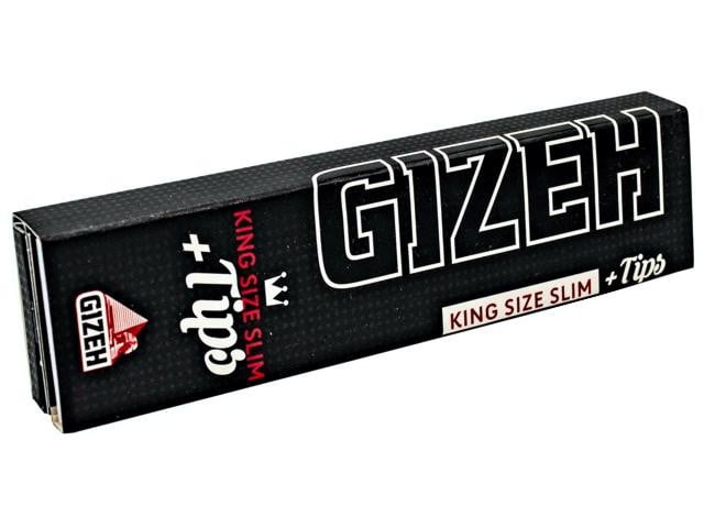 Χαρτάκια Gizeh BLACK SLIM EXTRA FINE MAGNET King Size + TIPS – 1 πακετάκι