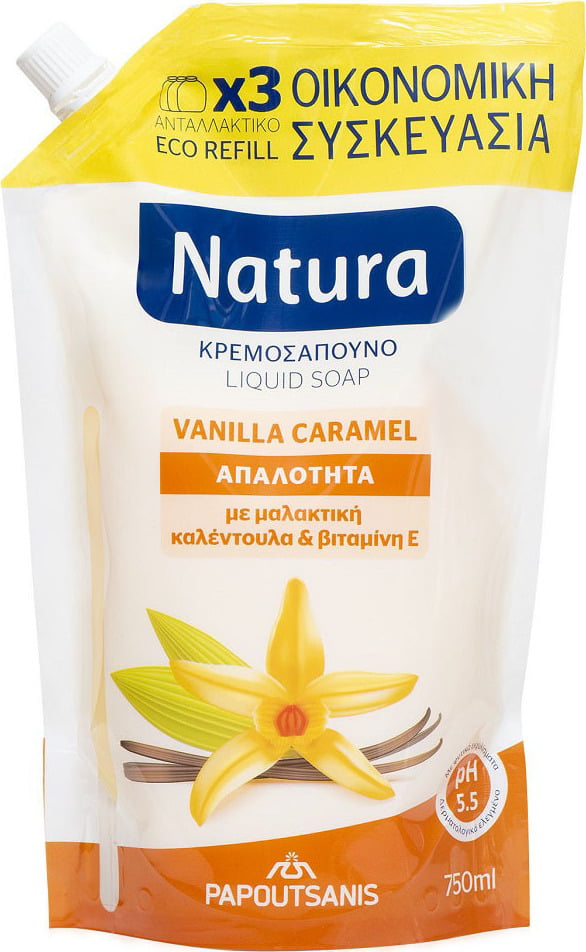 Papoutsanis Natura Vanilla Caramel Fluid Cremosappo Refill 750ml (Recording)