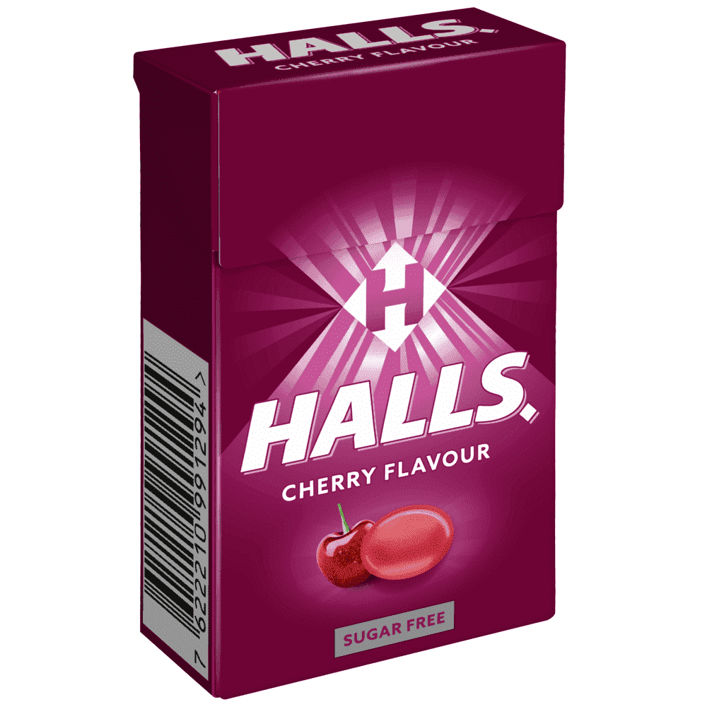 Halls Cherry Καραμέλες Χωρίς Ζάχαρη Κουτί (28gr)