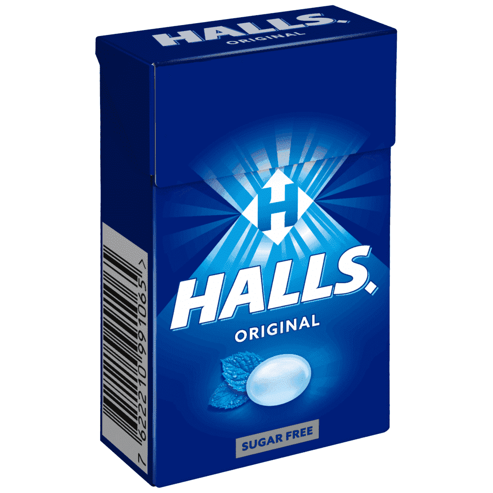 Halls Original Καραμέλες Χωρίς Ζάχαρη Κουτί (28gr)