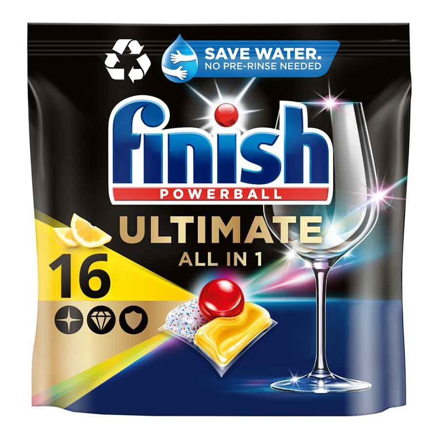 Finish Ultimate All In 1 Ταμπλέτες Πλυντηρίου Πιάτων Λεμόνι (16τεμ.)