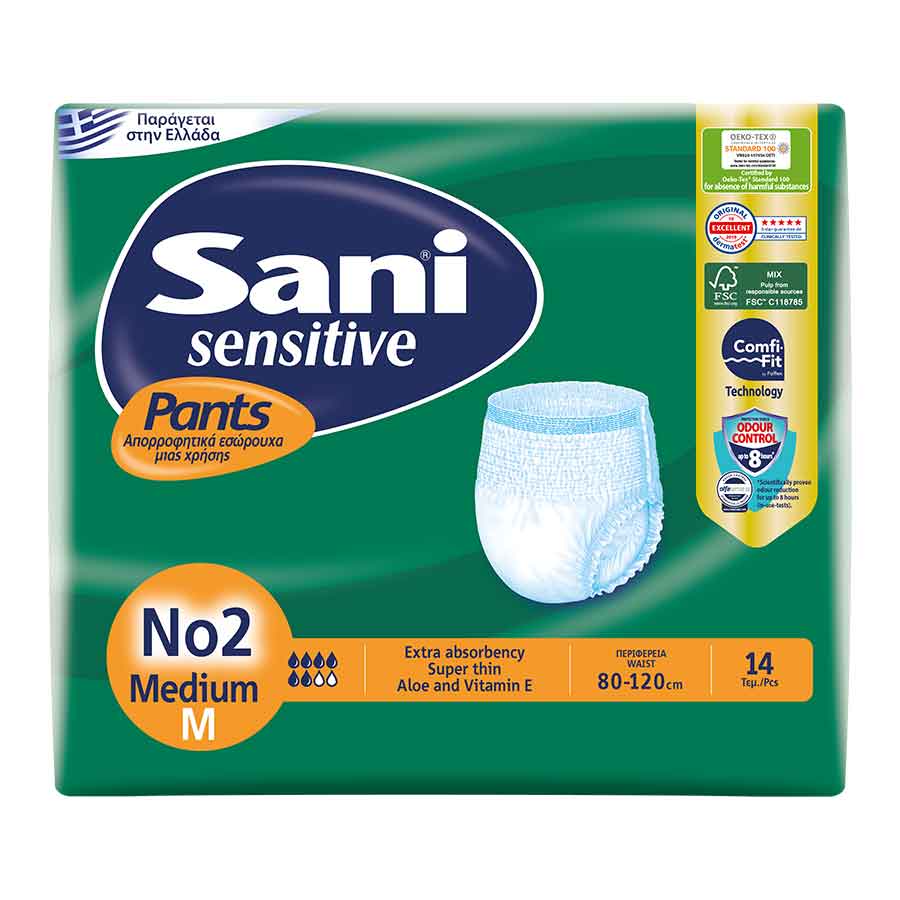 Sani Sensitive Εσώρουχα Ακράτειας Medium No2 (14τεμ)