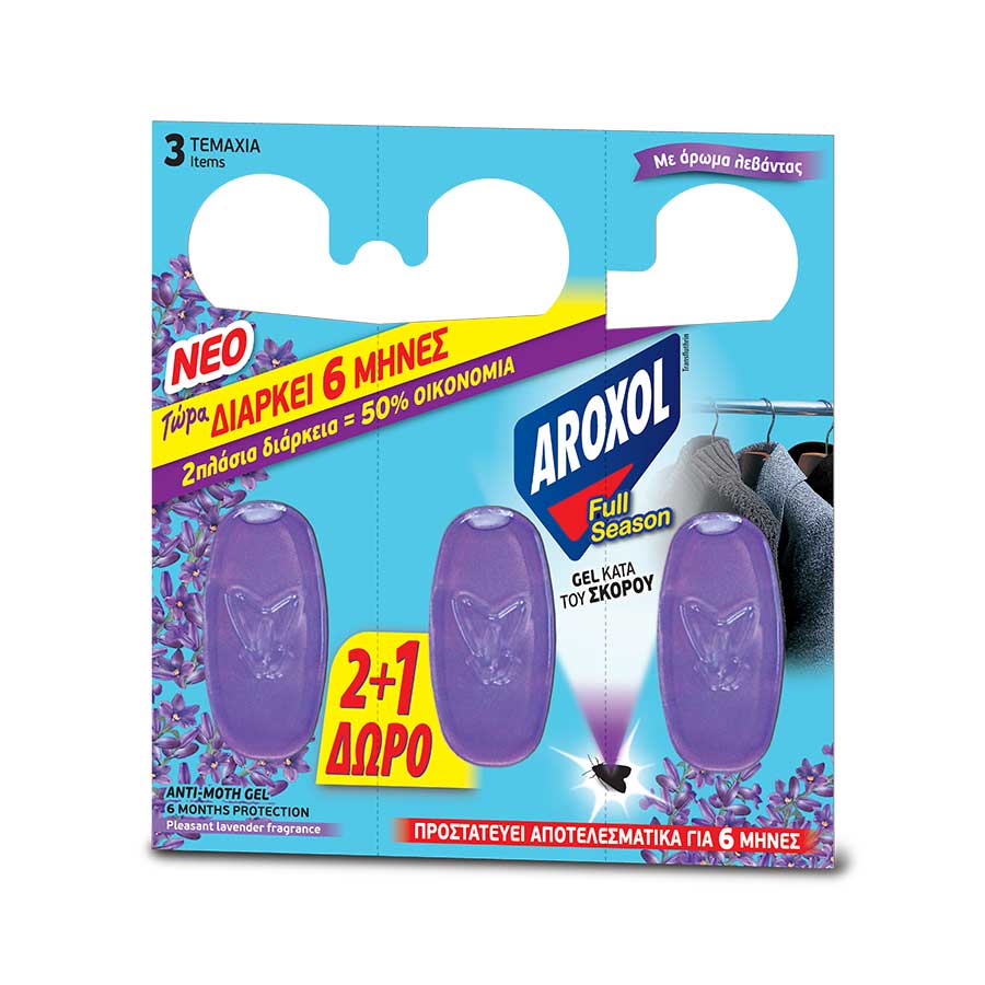 Aroxol Full Season Σκοροκτόνο Gel 2+1τεμ. Δώρο