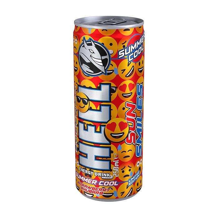 Hell Energy Drink Summer Cool Strawberry Rhubarb 250ml