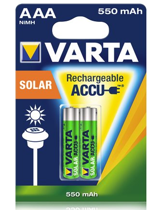 Varta Solar Recharge Akku AAA 550mAh Blister (2er Pack) 56733 101 402