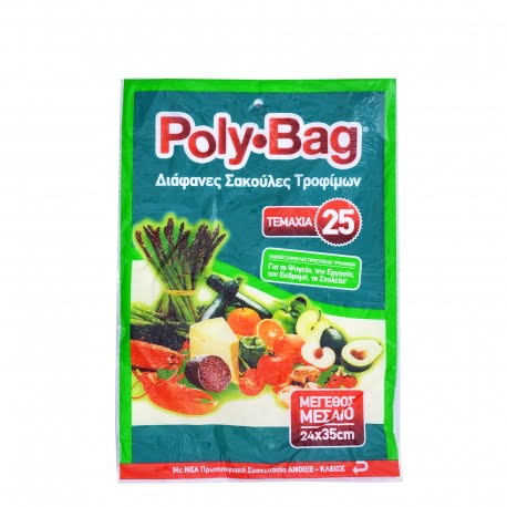 Poly-Bag food bags medium 24x35pc. by 25th. ( to the post)