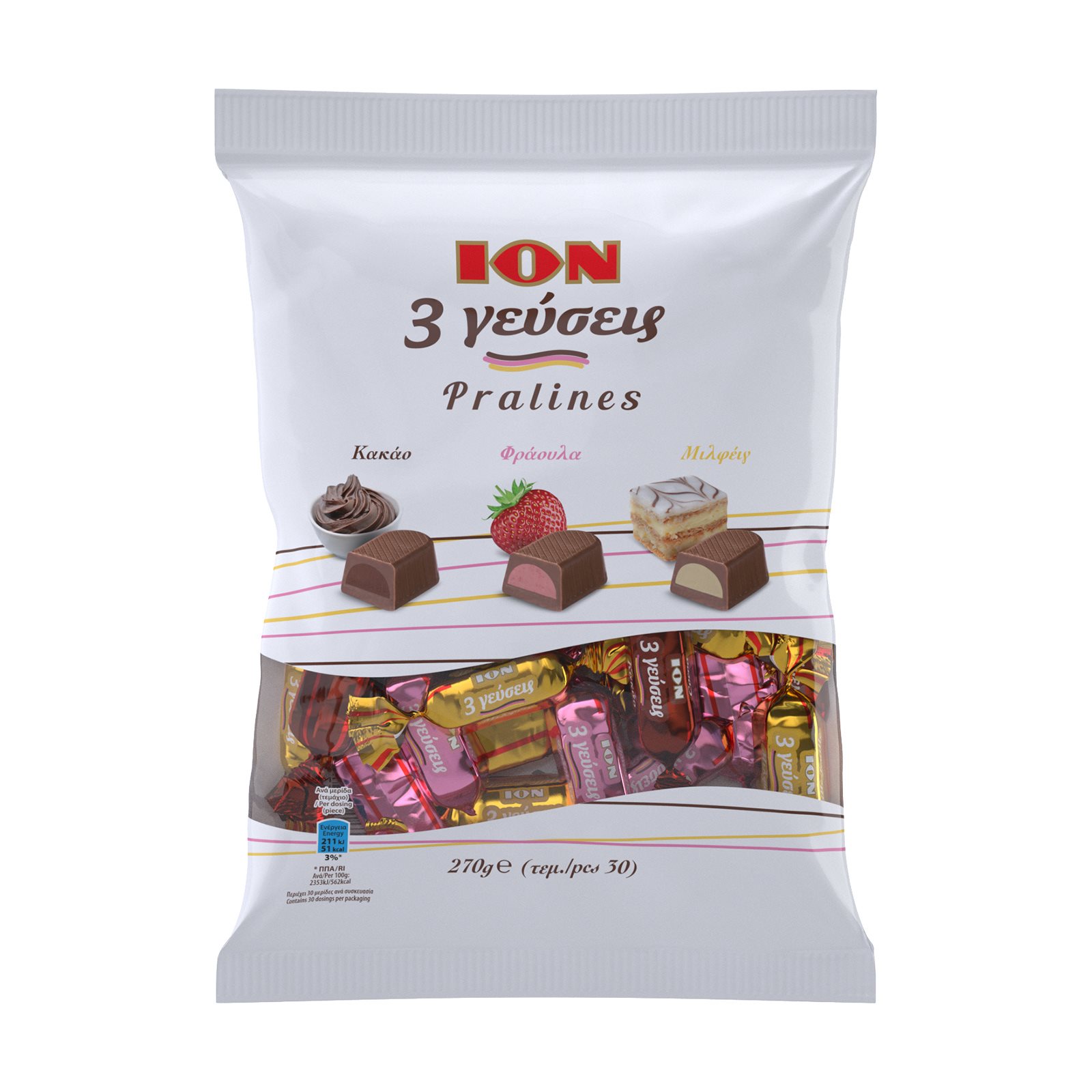 ΙΟΝ 3 Γεύσεις Σοκολατίνια (198gr)