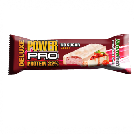 NatureTech Power Pro Deluxe Μπάρα με 32% Πρωτεΐνη & Γεύση Strawberry Cheesecake (80gr)