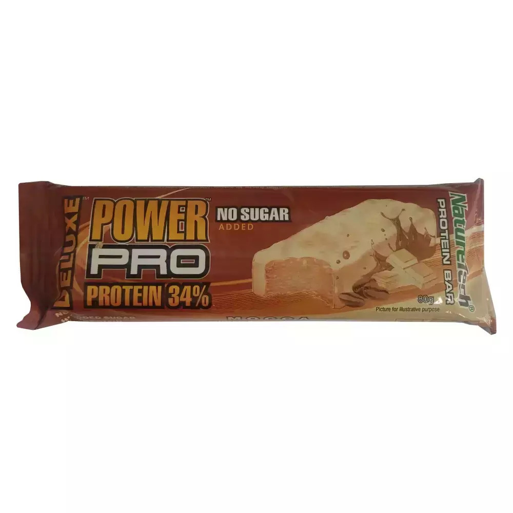 NatureTech Power Pro Deluxe Μπάρα με 34% Πρωτεΐνη & Γεύση Mocha (80gr)