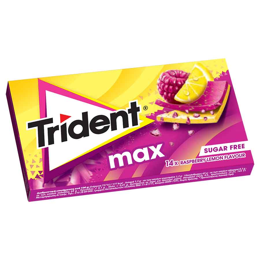 Trident max βατόμουρο λεμόνι (27gr)