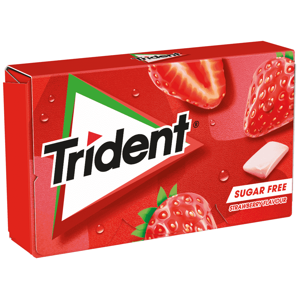 Trident fruit τσίχλα φράουλα κουτί (23,8gr)