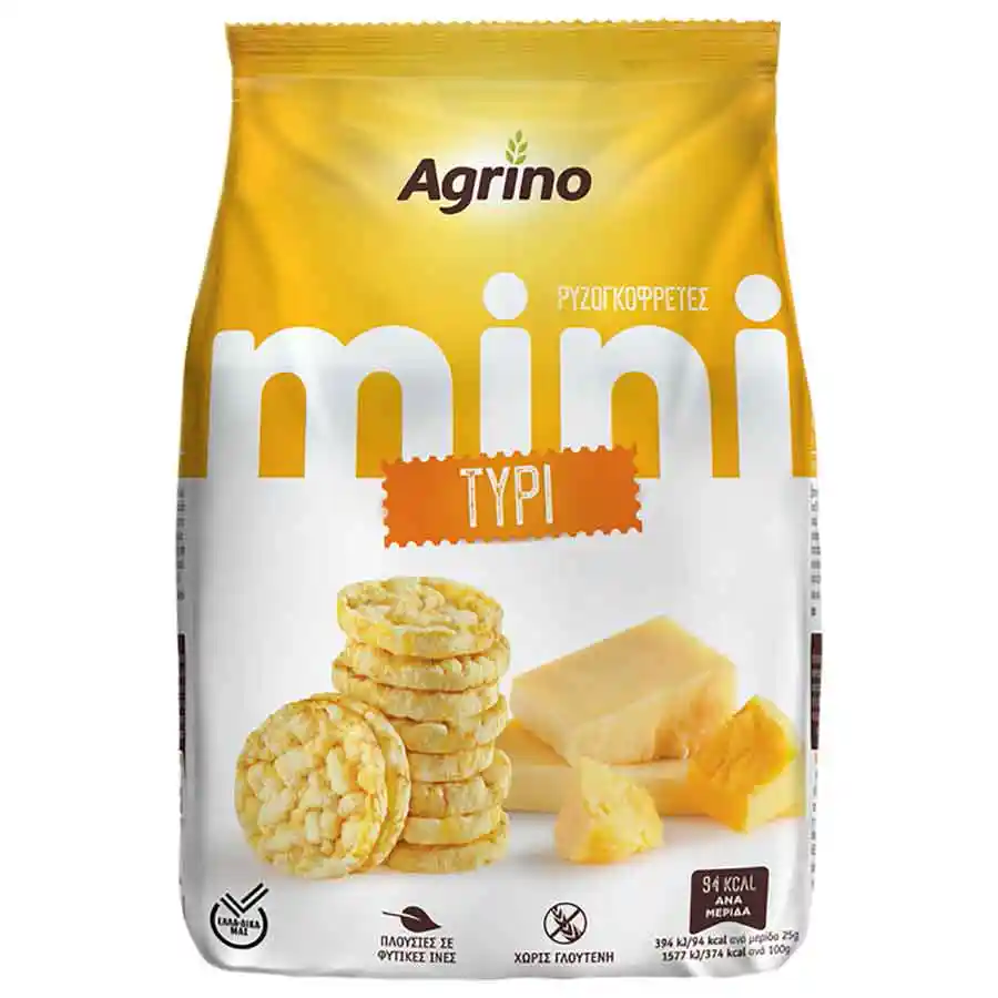 Agrino Ρυζογκοφρέτες Τυρί Μίνι Χωρίς Γλουτένη (50gr)