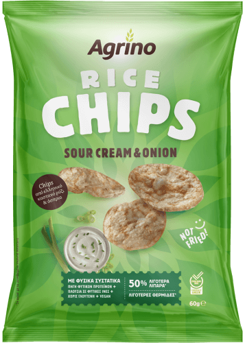 Agrino Τσίπς Ρυζιού Sour Cream & Onion (60g)
