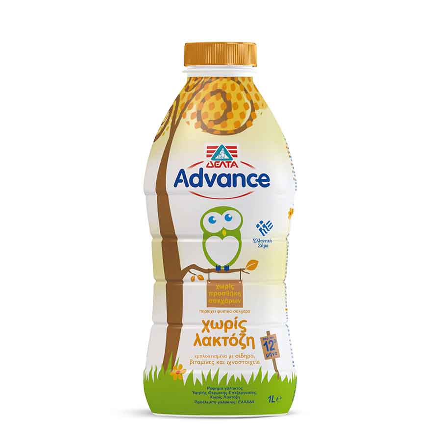 Δέλτα Advance Γάλα Πλήρες 2,7% Λιπαρά Χωρίς Λακτόζη Χωρίς Γλουτένη Υψηλής Θερμικής Επεξεργασίας (1lt)