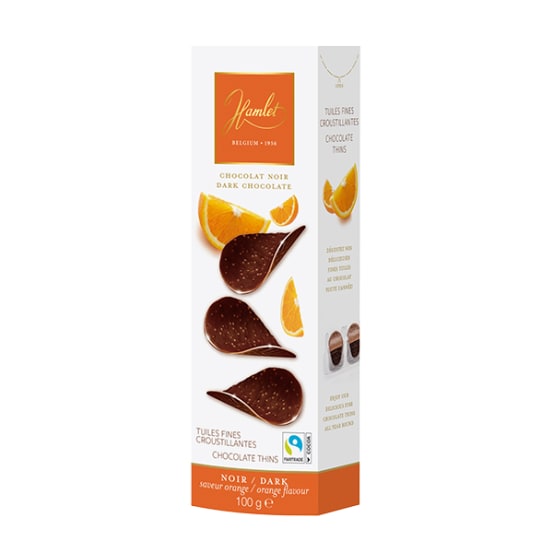 Chocolate thins Hamlet dark-orange 125 gr