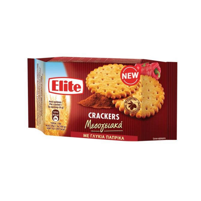 Elite Crackers Μεσογειακά Με Γλυκιά Πάπρικα (105gr)