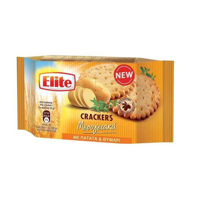 Elite Crackers Μεσογειακά με Πατάτα & Θυμάρι (105gr)