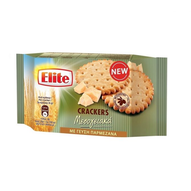 Elite Crackers Μεσογειακά με γεύση Παρμεζάνα (105gr)