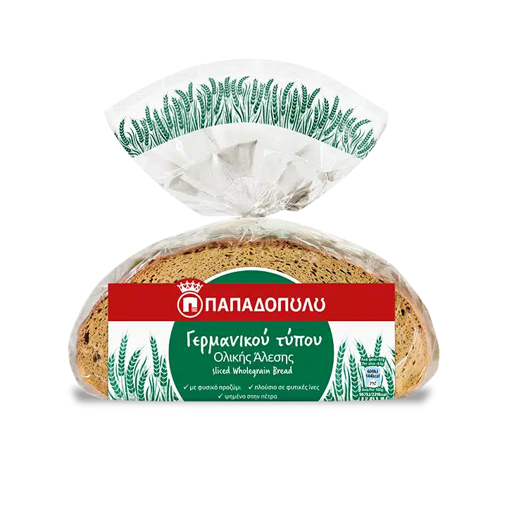 Παπαδοπούλου Ψωμί Γερμανικού τύπου ολικής άλεσης (500gr)