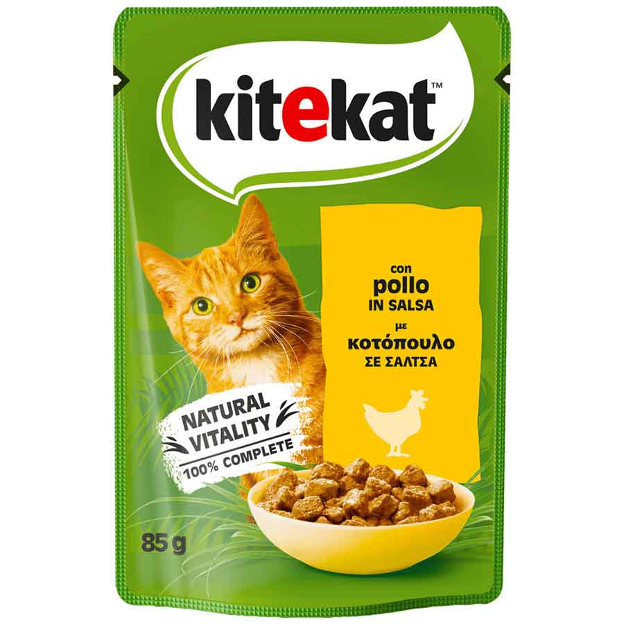 Kitekat Γατοτροφή Με Κοτόπουλο Σε Σάλτσα (85gr)